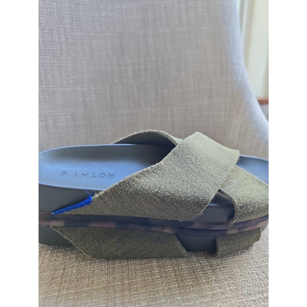 Size 7 Green Rothy Weekend Slides RARE - Picture 6 of 7
